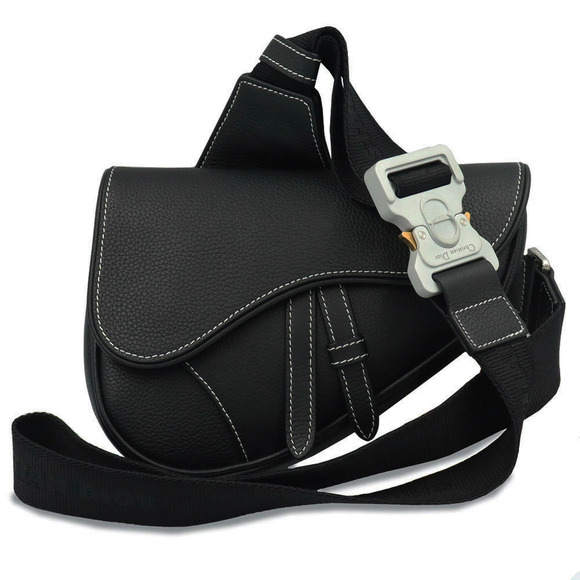 Dior Saddle Belt Bag Grained Calfskin Black in Grained  Christian Dior Saddle Grained Calfskin Black Body Bum Crossbody Belt Bag